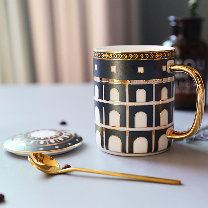 British Ins European Style Small Luxury Ceramic Couple Mug