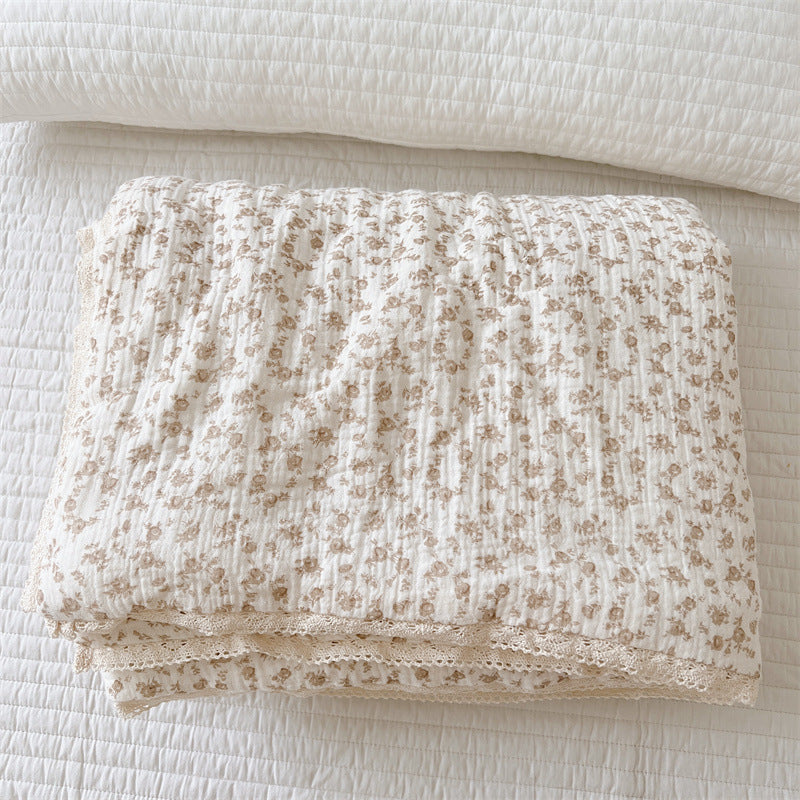 Fresh Class A Children's Single Airable Cover Cotton Gauze Floral Soybean Summer Quilt Machine Washable