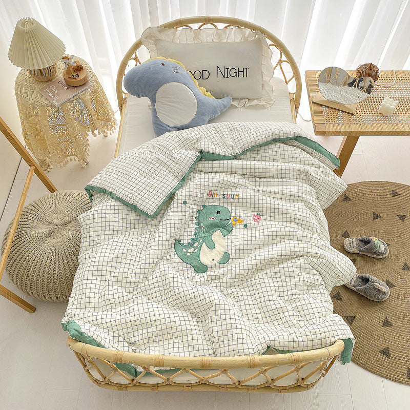Cotton Yarn-dyed Washed Cotton Embroidered Children Quilt