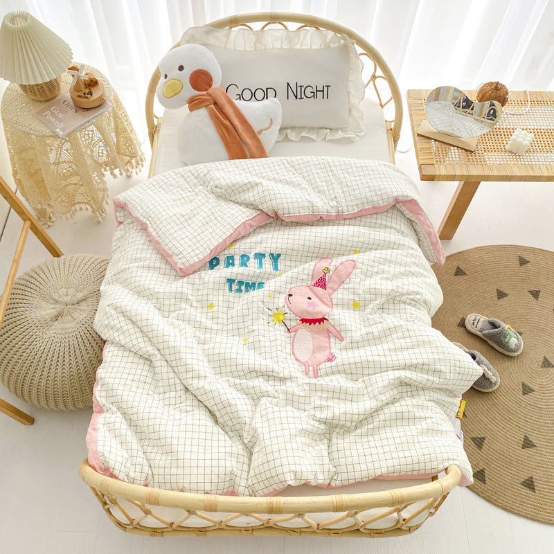 Cotton Yarn-dyed Washed Cotton Embroidered Children Quilt