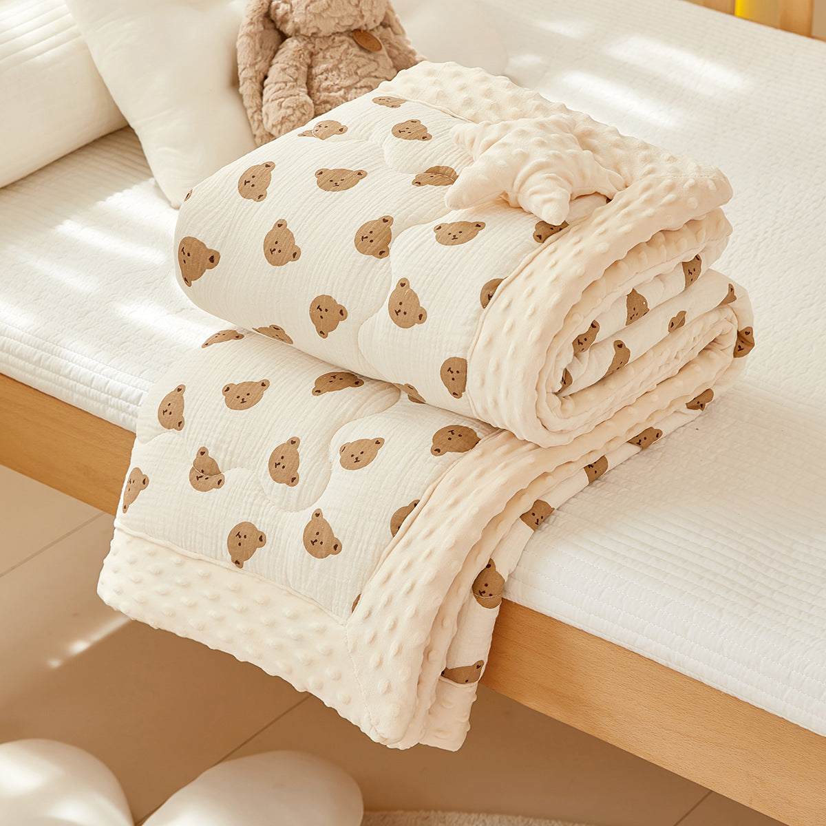 Wrinkle Yarn Bean Quilt Cotton Gauze