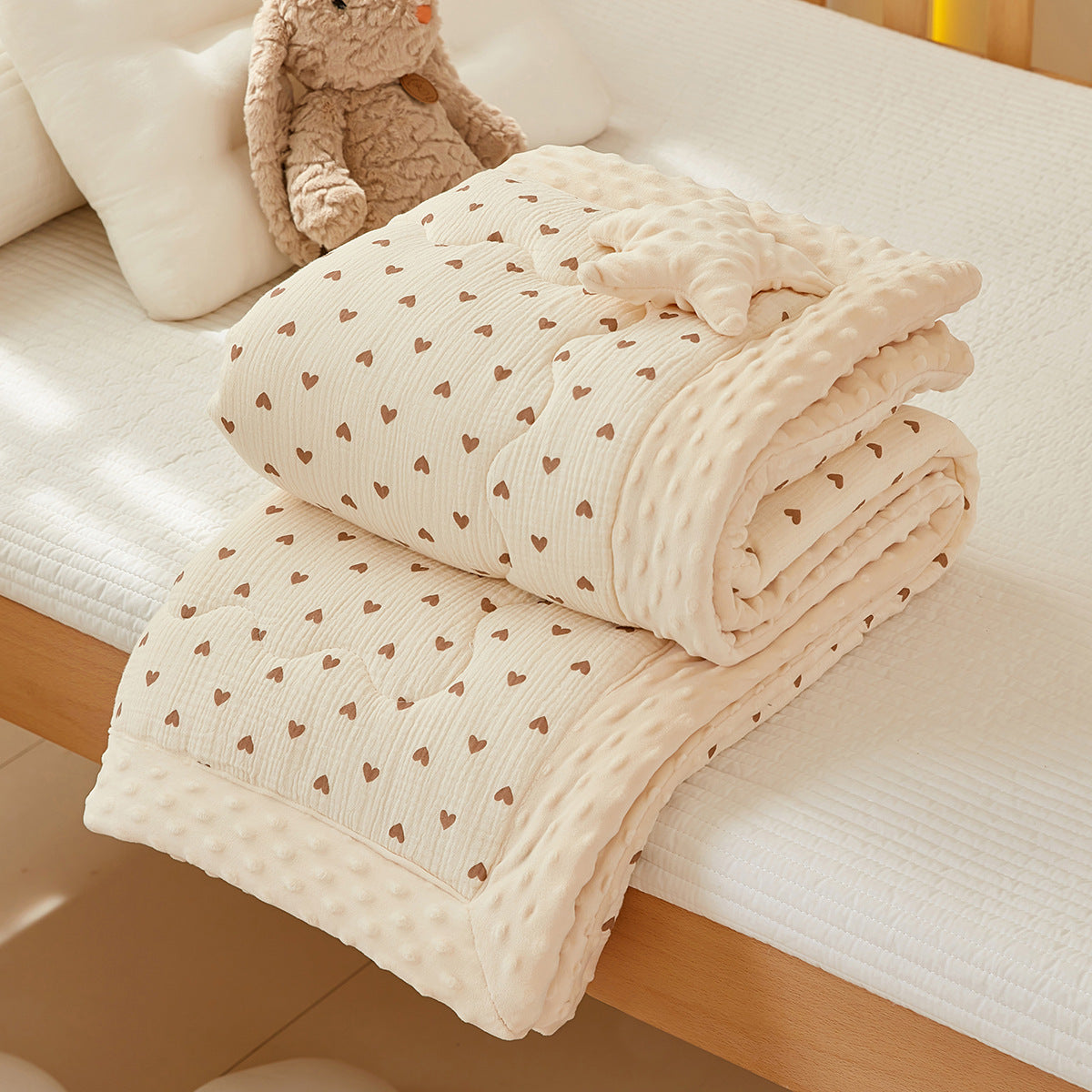Wrinkle Yarn Bean Quilt Cotton Gauze