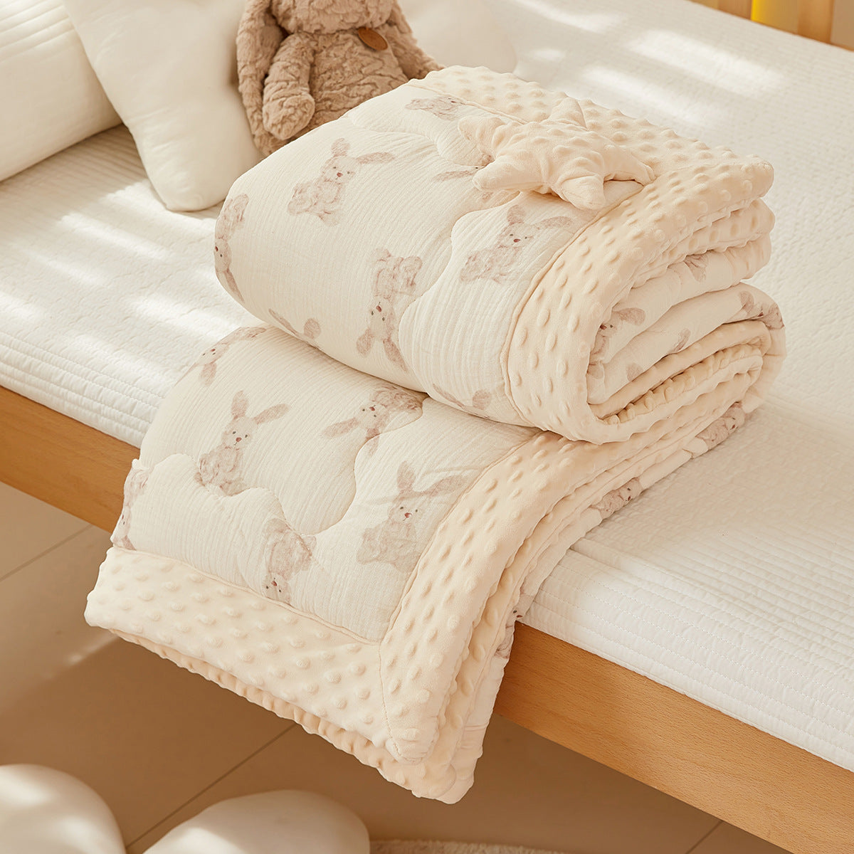 Wrinkle Yarn Bean Quilt Cotton Gauze