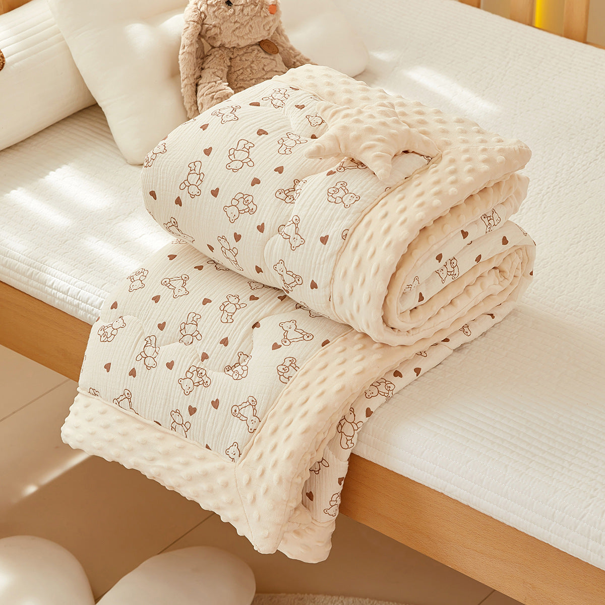 Wrinkle Yarn Bean Quilt Cotton Gauze