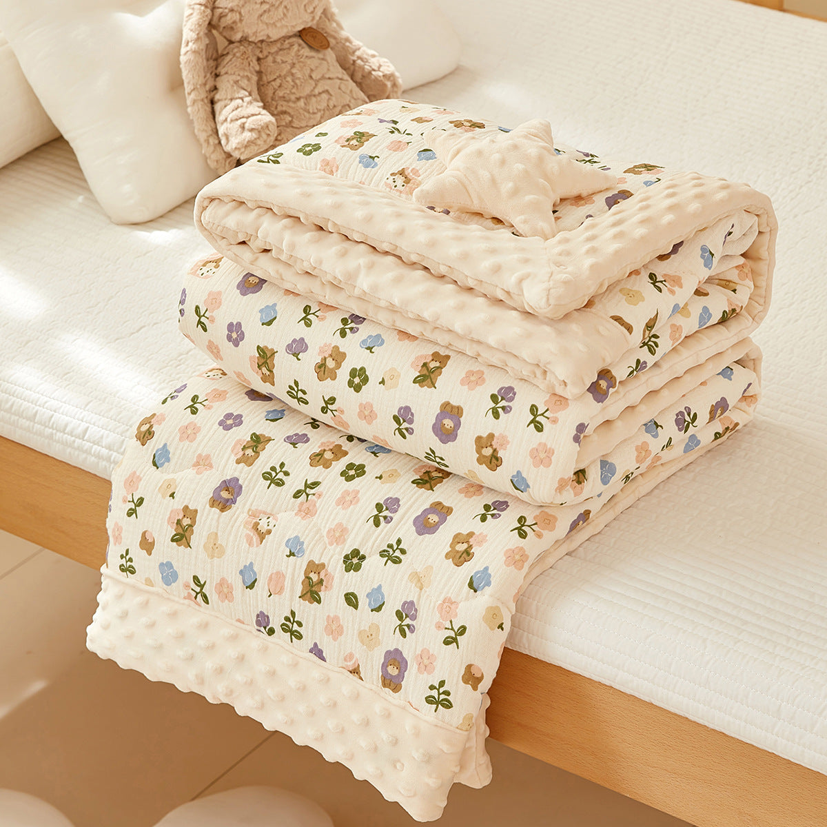 Wrinkle Yarn Bean Quilt Cotton Gauze