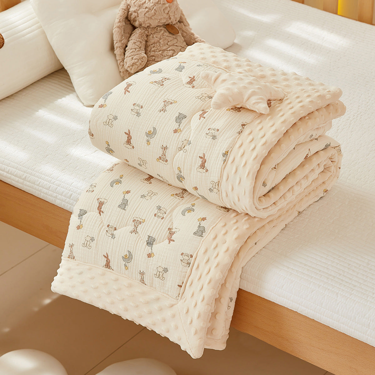 Wrinkle Yarn Bean Quilt Cotton Gauze