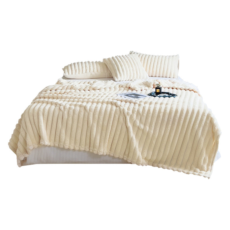 Rabbit Plush Multifunctional Blanket Flannel Milk Fiber
