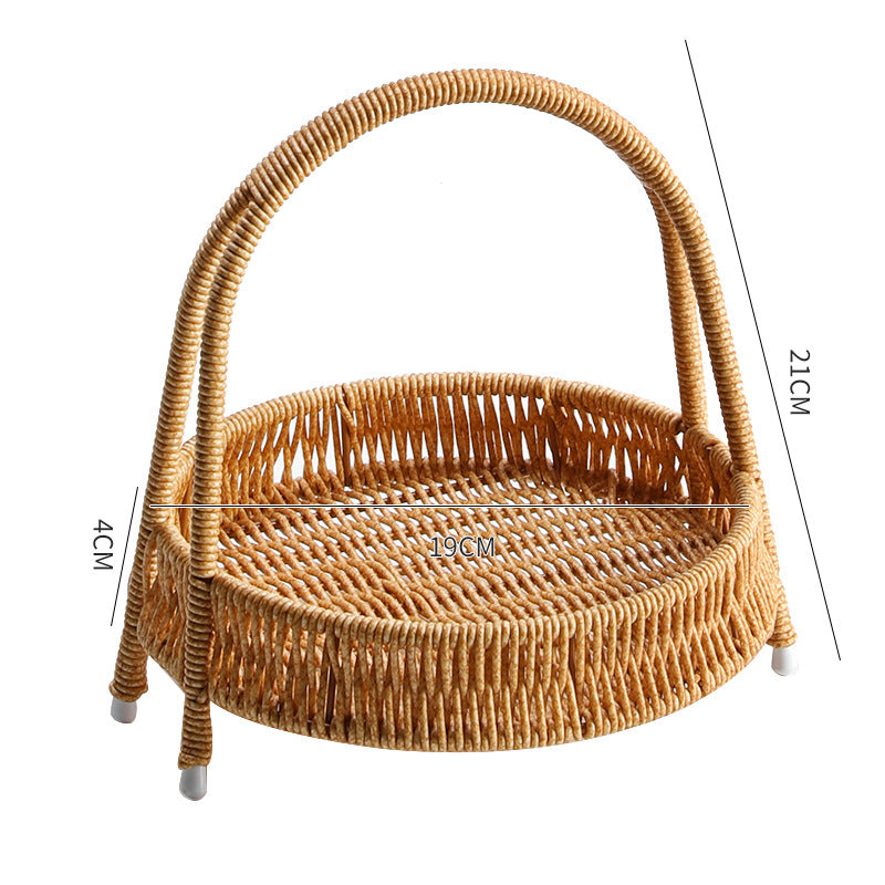 Creative Multi-layer Fruit Plate European Style Dried Fruit Plate Rattan Household Tray Basket