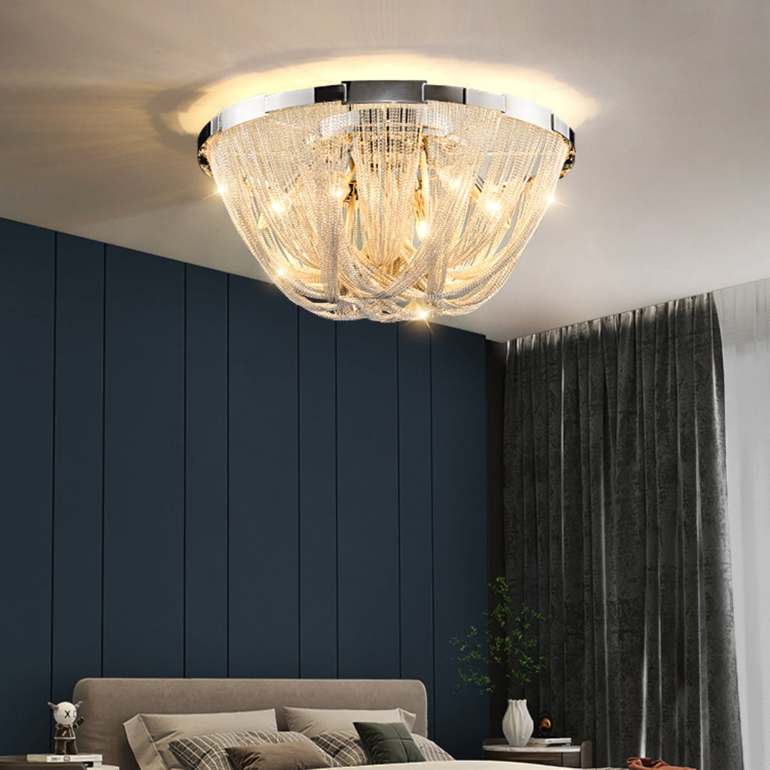 Modern Luxury Tassel Aluminum Chain Bedroom Lamp Nordic Creativity