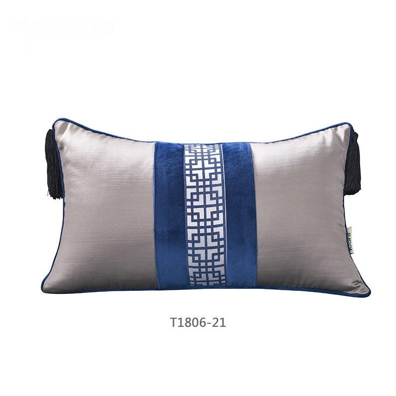 New Chinese Blue Ink Painting Series Pillow Cover