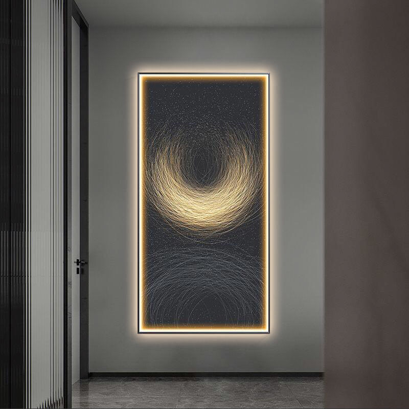 Modern Light Luxury Wall Abstract With Light Hanging Picture