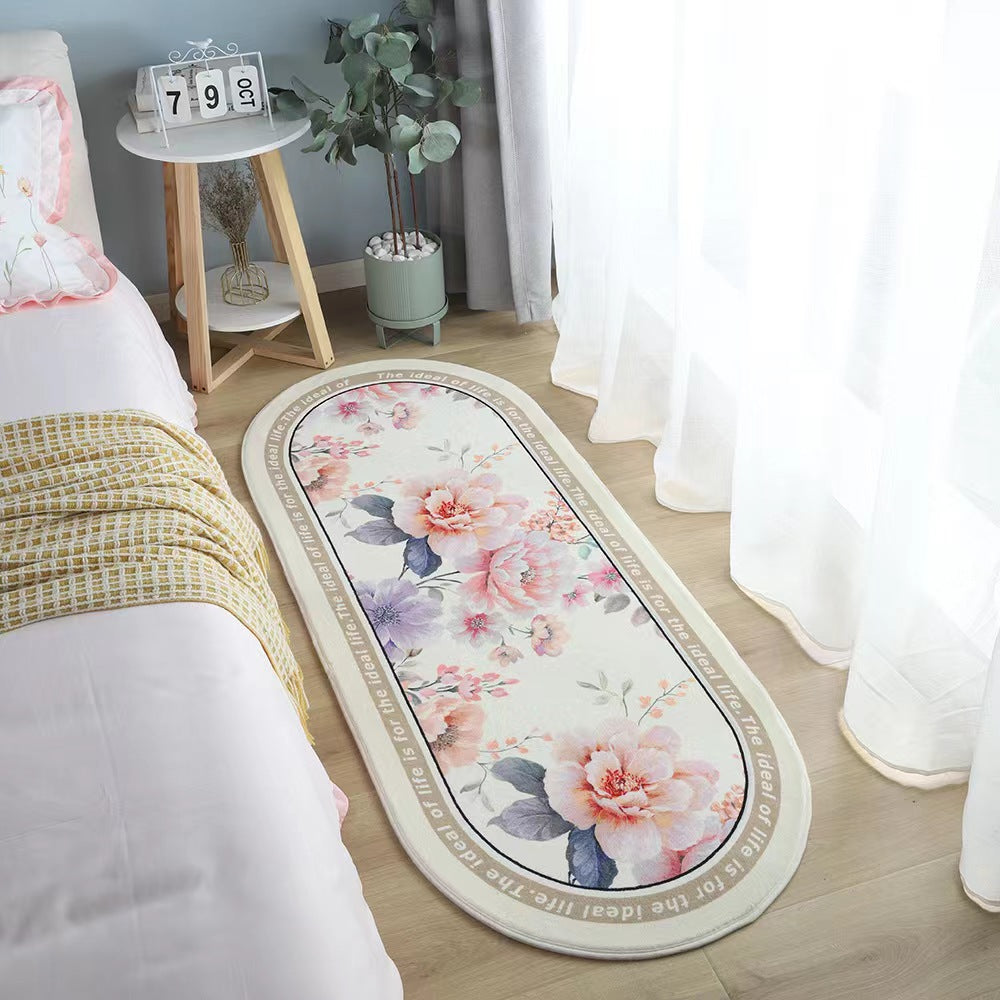 Living Room Flower Long Strip Bedroom Bedside Carpet