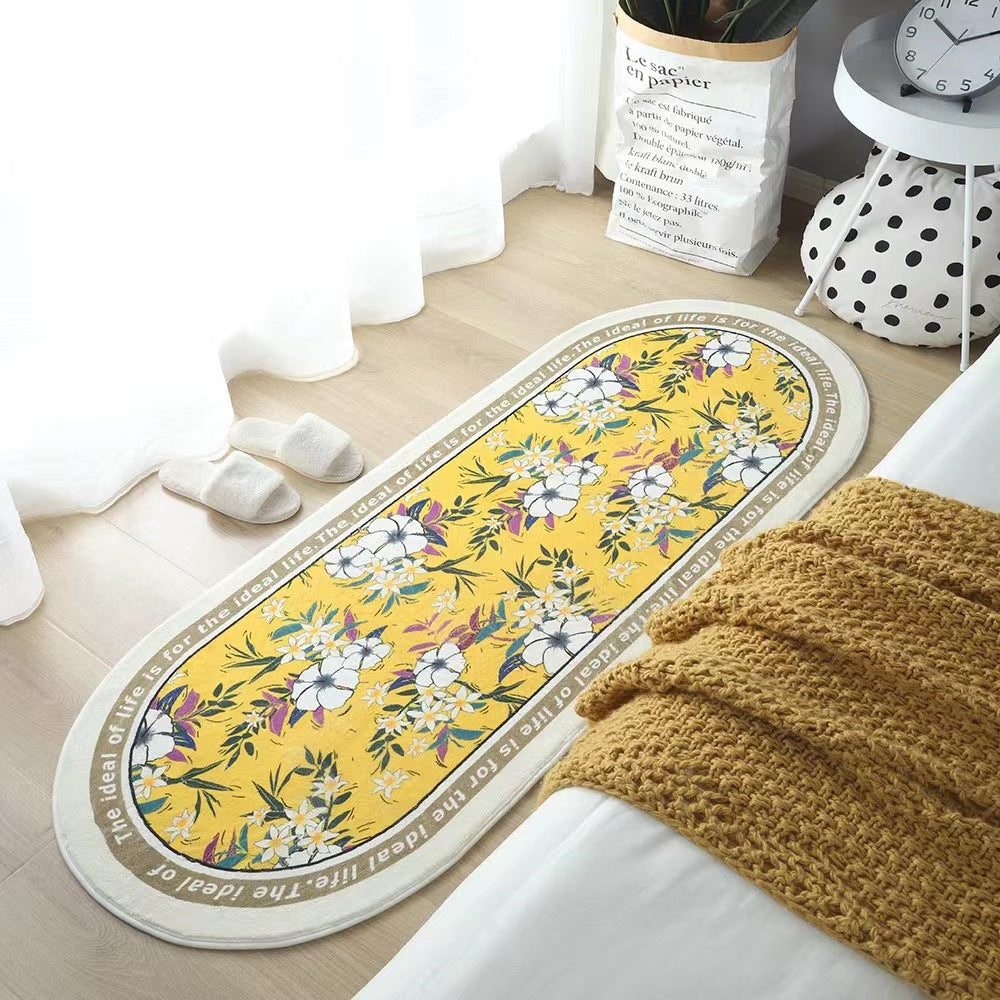 Living Room Flower Long Strip Bedroom Bedside Carpet