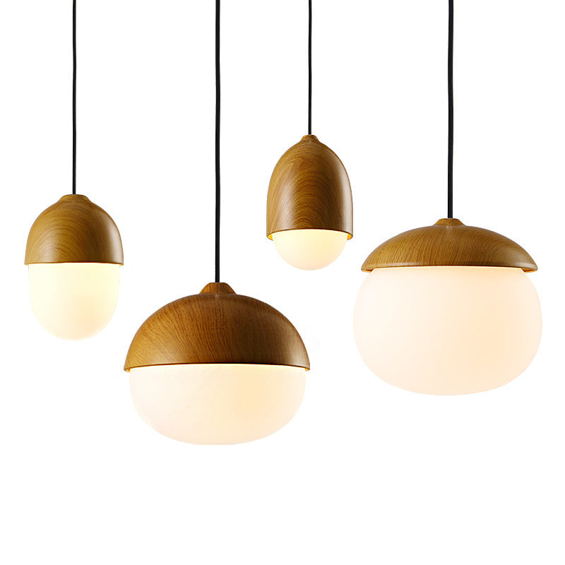 Modern Minimalist Wood-like Nut Chandelier