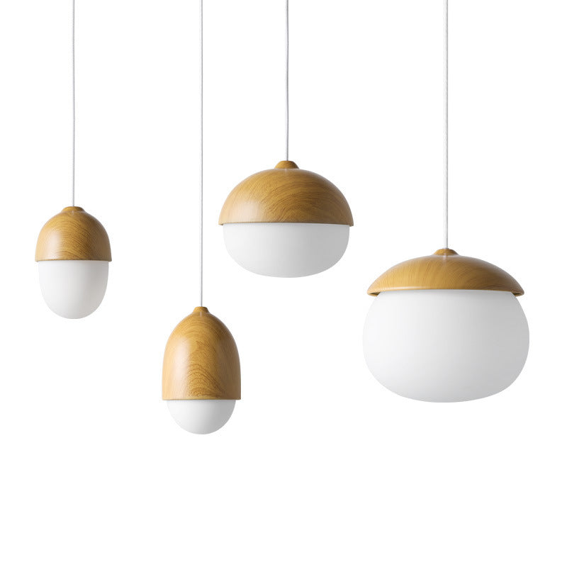 Modern Minimalist Wood-like Nut Chandelier