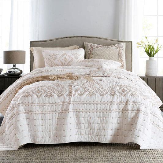 Cotton Retro Classic Solid Color Bedding Three-piece Set