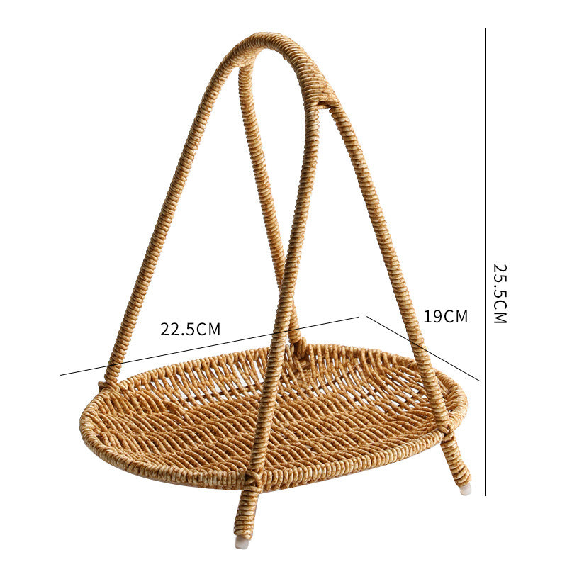 Creative Multi-layer Fruit Plate European Style Dried Fruit Plate Rattan Household Tray Basket