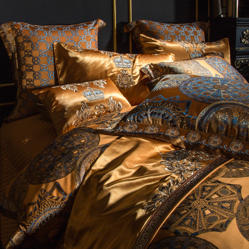 Model Room Luxury Embroidery Villa Four-piece Set European Court Bedding